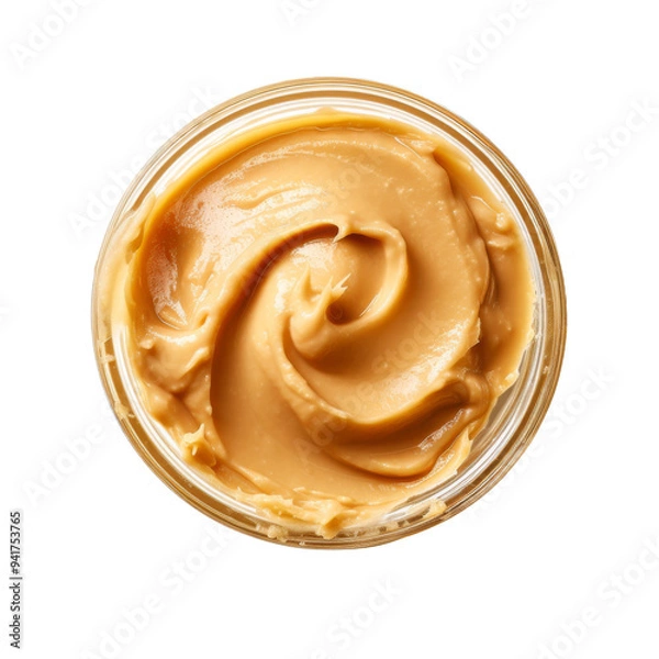 Fototapeta Peanut Butter Top View Isolated on a Transparent Background