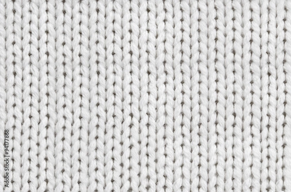 Obraz Strickmuster mit weißer Wolle