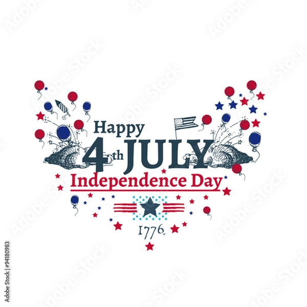 Fototapeta Fourth of July Independence illustration