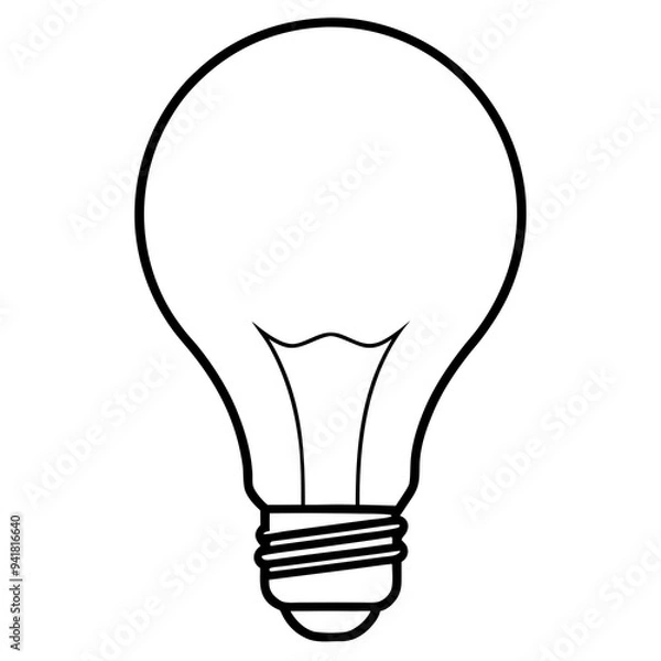 Fototapeta Bulb line art Vector on White