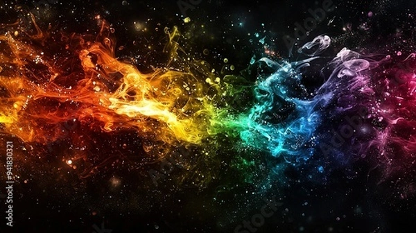 Fototapeta   A multicolored background with a black, white, red, yellow, green, and blue design on various backgrounds