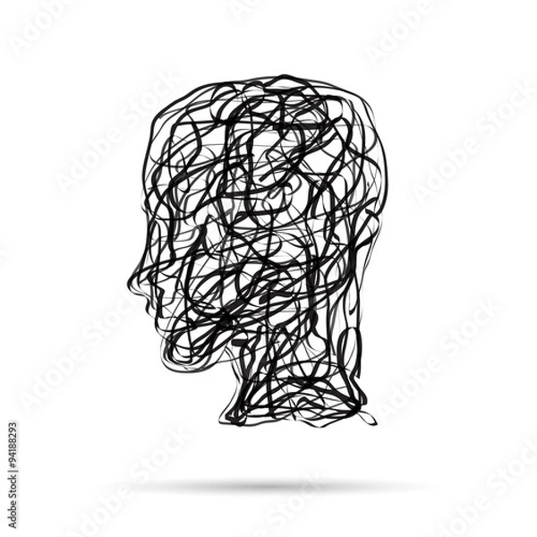 Fototapeta Vector concept confusion in the head