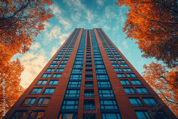 Fototapeta マンション・青空