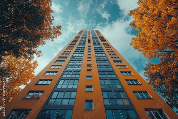 Fototapeta マンション・青空