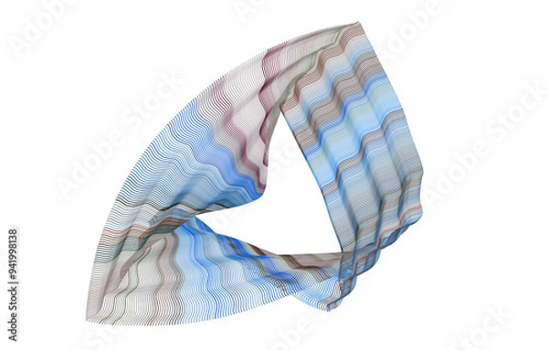 Obraz wellenförmige verdrehte Linien Form dreieck Farbverlauf abstrakt