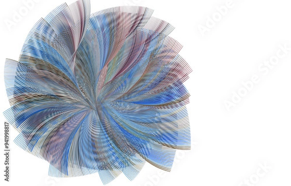 Obraz Kreis aus gebogenen filigranen Linien blau rose abstrakt