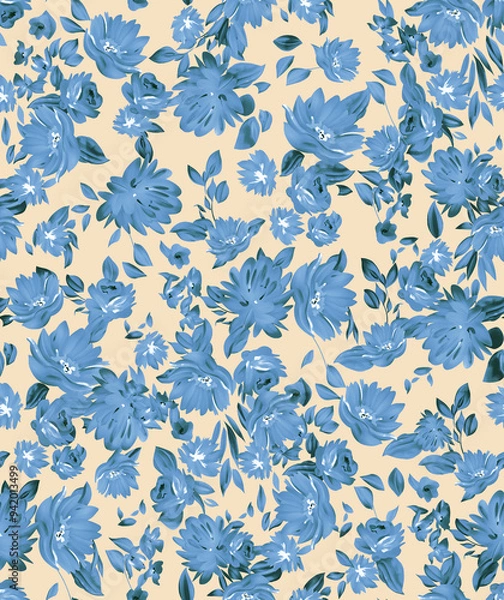 Obraz flower pattern texture print,repeat design pattern for textile printing factory