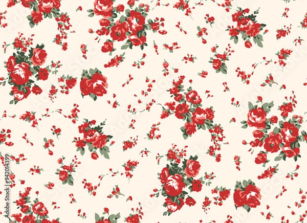 Fototapeta flower pattern texture print,repeat design pattern for textile printing factory