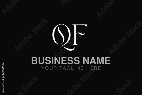 Obraz QF Q qf initial logo | initial based abstract modern minimal creative logo, vector template image. luxury logotype logo, real estate homie logo. typography logo. initials logo