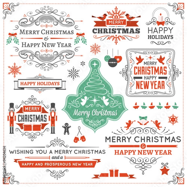 Obraz Large Collection of Christmas Design Elements