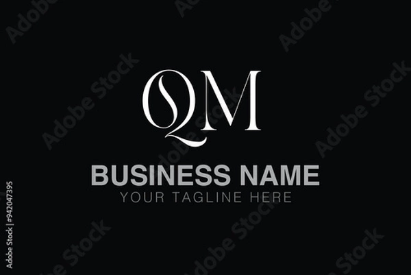 Fototapeta QM Q qm initial logo | initial based abstract modern minimal creative logo, vector template image. luxury logotype logo, real estate homie logo. typography logo. initials logo