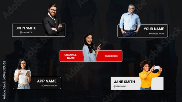 Fototapeta Modern Sliding Lower Third For Transparency Pictures