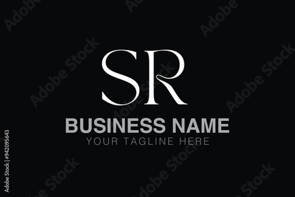 Obraz SR S sr initial logo | initial based abstract modern minimal creative logo, vector template image. luxury logotype logo, real estate homie logo. typography logo. initials logo