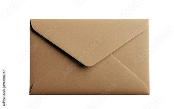 Fototapeta Brown envelope isolated on white or transparent background