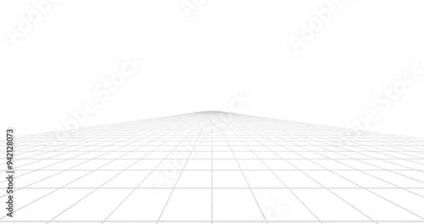 Fototapeta Lines grid technology perspective background. 3d rendering.
