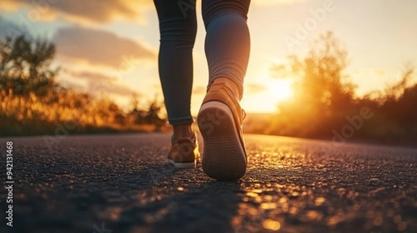 Fototapeta Walking into the Sunset