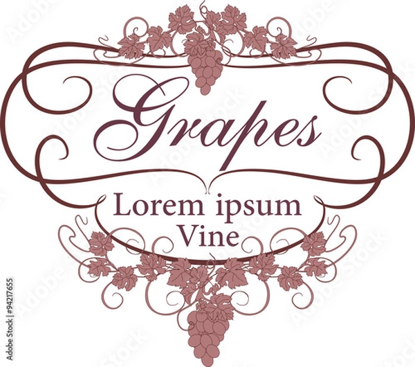 Fototapeta Background for your text with vines in vintage style.