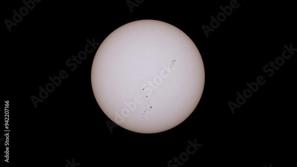 Fototapeta photograph of the sun made with a reflex camera, sunspots are observed