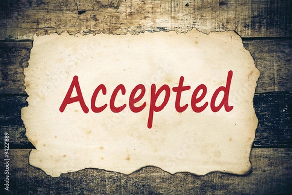 Fototapeta Accepted concept on paper