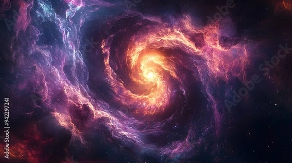 Obraz Cosmic Nebula Swirl, Galaxy Abstract Background