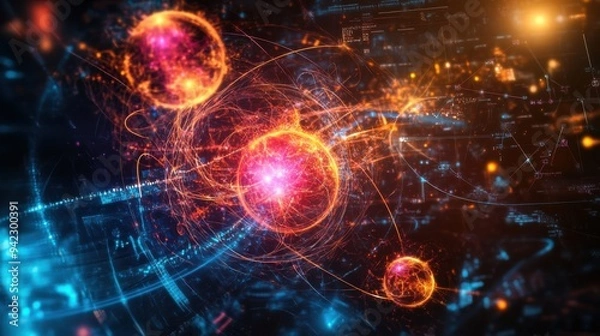 Fototapeta Quantum computer innovation technology concept