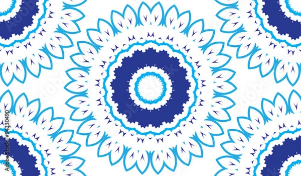 Fototapeta A seamless background of circular patterns. Seamless patterns from shapes color. A star-shaped pattern.