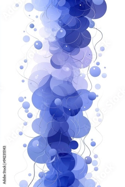 Obraz Abstract Blue Circles with White Lines Background