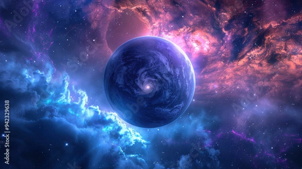 Obraz animated planets wallpaper, in the style of deutscher werkbund, energy-filled illustrations