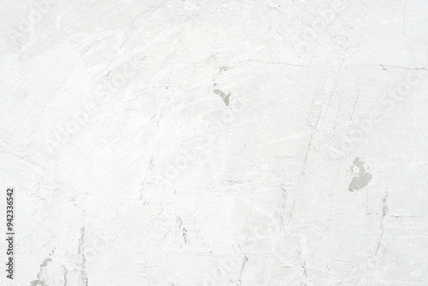 Fototapeta Blank white grunge concrete, cement wall texture background, banner, interior minimal design, white background, abstract banner