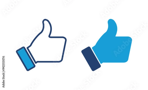 Fototapeta Thumbs up icon vector. Hand like. Like icon vector.