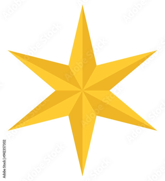 Obraz Shining star flat icon isolated on white background