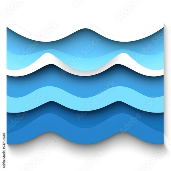 Fototapeta Abstract Blue and White Waves Pattern