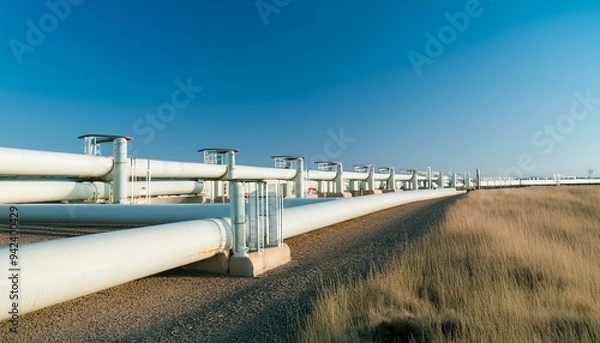 Fototapeta 석유 및 가스운송 파이프라인