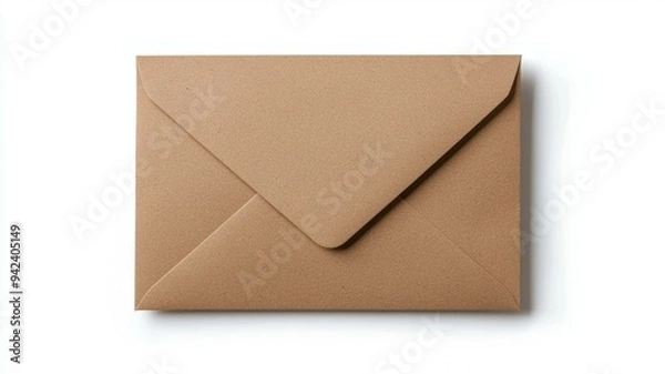 Fototapeta A brown envelope with a white background