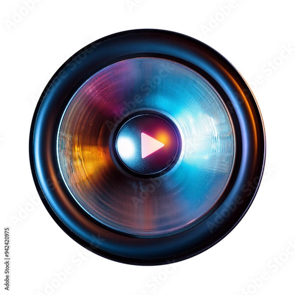 Fototapeta Vibrant LED Speaker PNG Series: High-Resolution Transparent Images for Creative Designs – Perfect for Dynamic Visuals, Music-Themed Projects, and Modern Graphic Design Applications