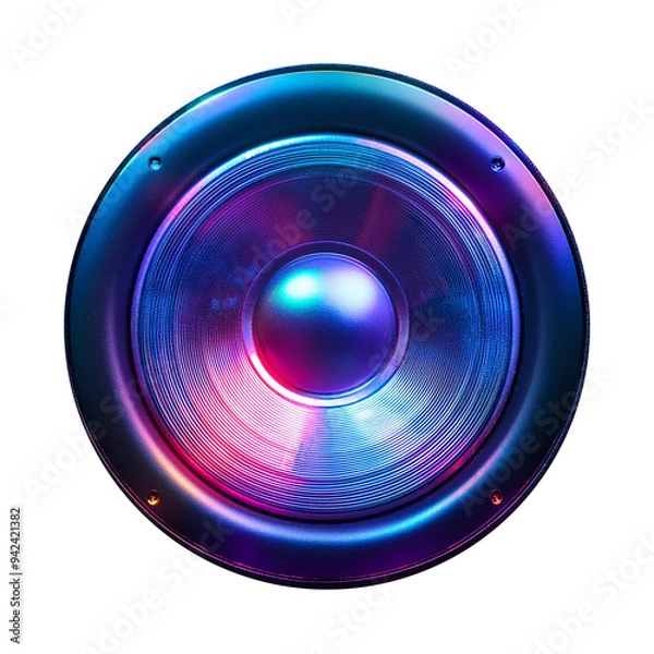 Fototapeta Vibrant LED Speaker PNG Series: High-Resolution Transparent Images for Creative Designs – Perfect for Dynamic Visuals, Music-Themed Projects, and Modern Graphic Design Applications