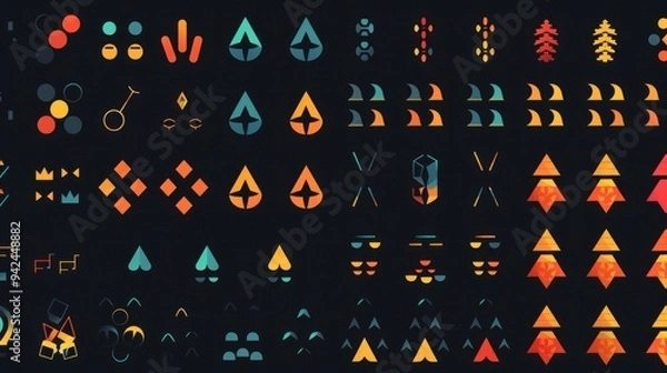 Obraz Colorful geometric shapes abstract pattern.