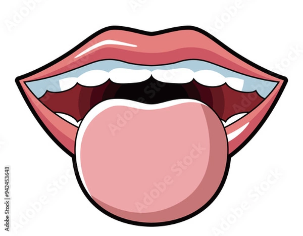 Fototapeta 舌を見せる　イラスト