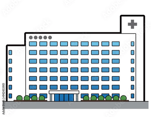 Fototapeta 病院　イラスト　正面