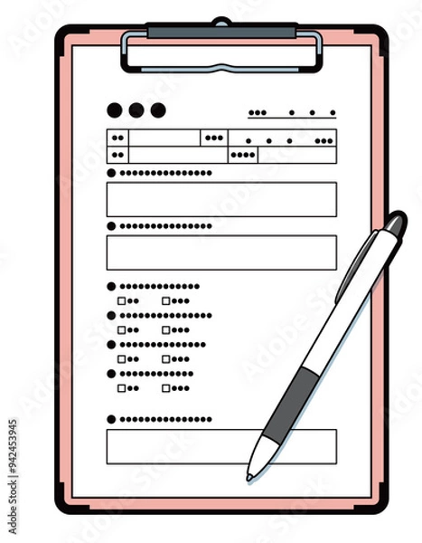 Fototapeta 問診票　イラスト