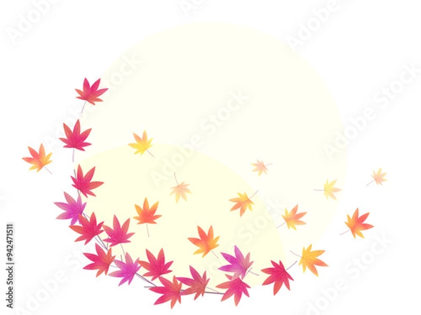 Obraz もみじの背景イラスト