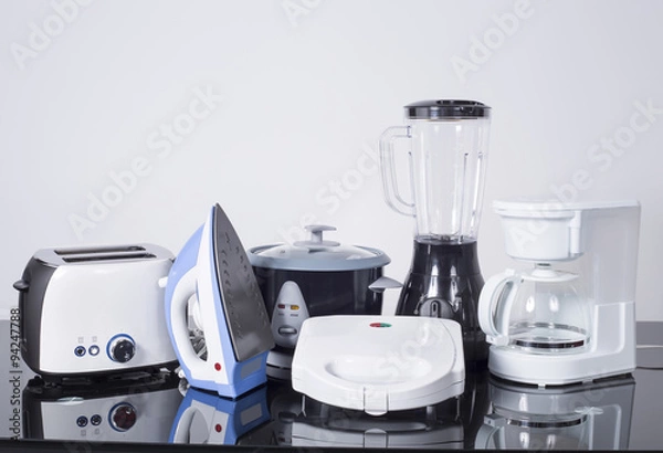 Obraz Urządzenia kuchenne na neutralnym tle