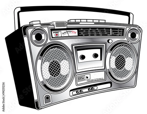 Fototapeta Głośnik audio na białym tle