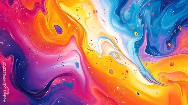 Fototapeta Bold Ink Splash Abstract Background with Vivid Chromatic Whorls
