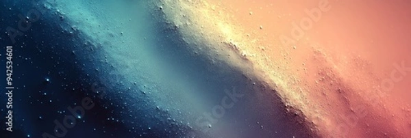 Fototapeta Abstract Gradient Texture: Blue and Beige Granular Sky Effect - Elegant Minimalist Design for Marketing, Advertising, and Web Templates. Dynamic Visual Impact with Grainy Film Texture and Blurred Atmo