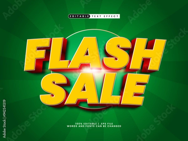 Fototapeta flash sale editable text effect in discount and sale text style