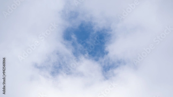 Fototapeta The Beauty of Nature Reflected in the Contrast Between the Soft Clouds and the Blue Sky