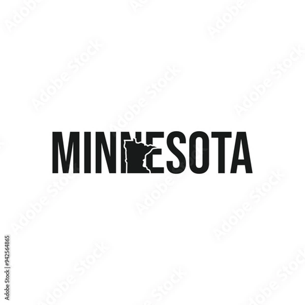 Fototapeta minnesota state symbol, map icon with vector silhouette