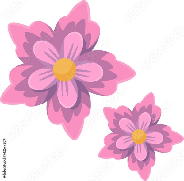 Obraz Spring Flower Flat Sticker Design