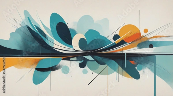 Fototapeta Horizontal abstract art creates calm and balance